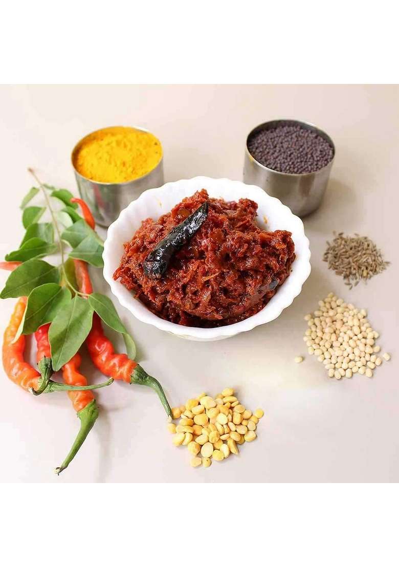Sitara Foods Brahmin Red Chilli Pickle Without Garlic Pandu Mirapakaya Pachadi Made For Brahmins 1000 Grams Pack - Indya