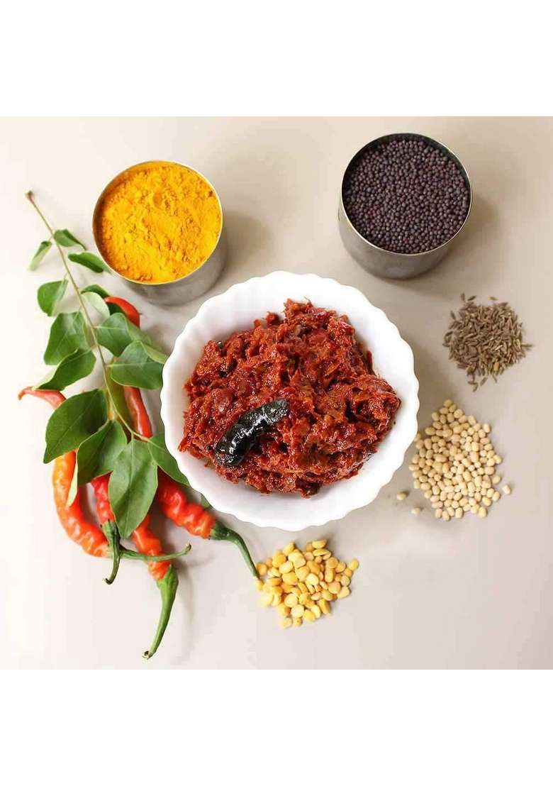 Sitara Foods Brahmin Red Chilli Pickle Without Garlic Pandu Mirapakaya Pachadi Made For Brahmins 1000 Grams Pack - Indya