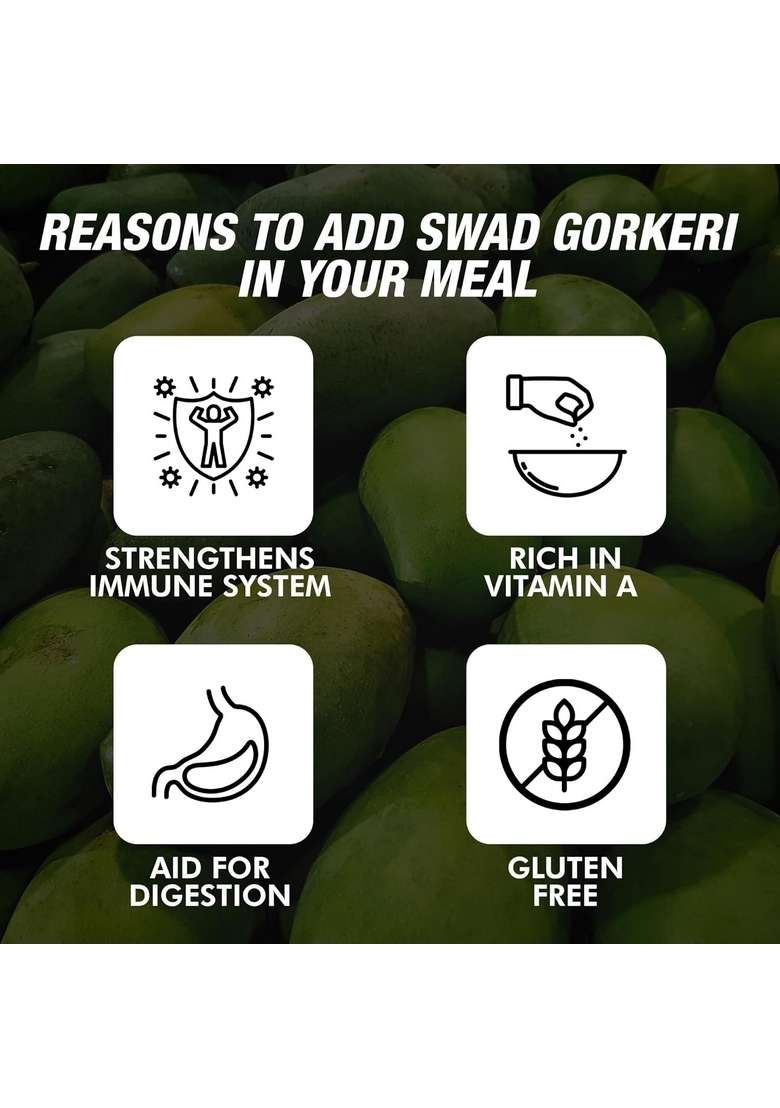 Swad Delicious And Tangy Sweet Gor Keri Chutney Mango Aam 200Gm Each Pack Of 5 - Indya