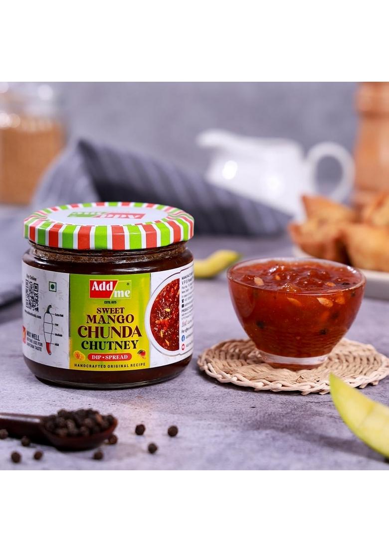Add Me Sweet Mango Chutney With Jeera 350G Chundo Khatta Meetha Without Oil Chunda Pickle Jam Preserve In Spices Indian Dip And Spread Glass Pack