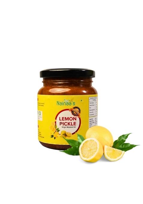 Nainaas Kitchen Lemon Pickle Made With Virgin Mustard Oil | 100 Natural Tangy No Artificial Preservatives Rich In Vitamin C 250G