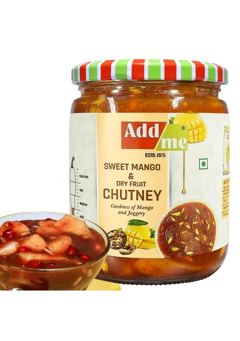 Add Me Sweet Navratan Mango Chutney Pickle With Dry Fruits Aam Ki Chatni Jam Preserve In Spices 600G Glass Pack