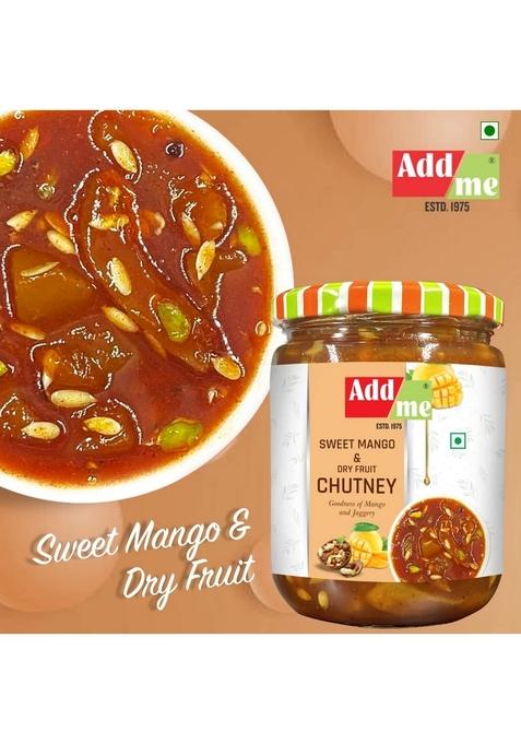 Add Me Sweet Navratan Mango Chutney Pickle With Dry Fruits Aam Ki Chatni Jam Preserve In Spices 600G Glass Pack