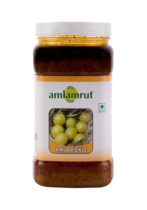 Amlamrut Amla Pickle – 1 Kg | Tangy Indian Gooseberry Achaar Homemade Style Traditional Taste Rich In Vitamin C No Artificial Preservatives Healthy Digestive
