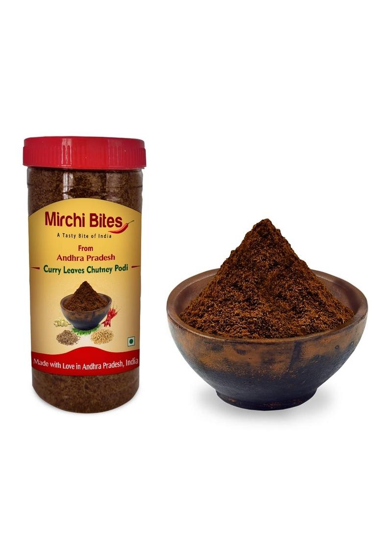 Mirchi Bites Andhra Curry Leaves Chutney Podi | Karivepaku Authentic Product From Pradesh