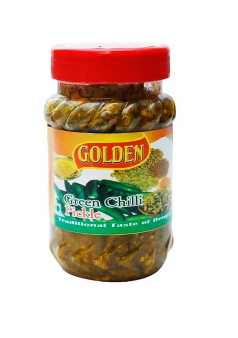 Golden Chilli Pickle – Hot Spicy Green Infused With Indian Spices 200Gm