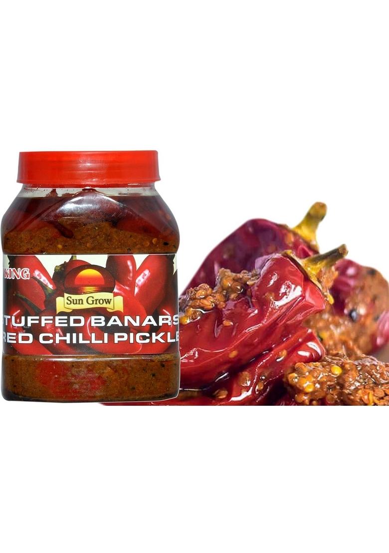 Sun Grow Homemade Stuffed Banarasi Red Chilli Pickle ||Traditional Flavor Tasty Spicy || 1Kg