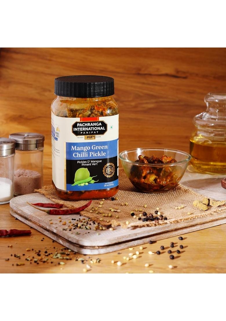Achar Pachranga Pachranga'S Mango Green Chilli Pickle 800Gm | International Inc Aam Aur Hari Mirch Ka Achaar Deliciousness In Every Bite Spicy Tangy Savoury Zero Artificial Colours Traditional Recipe