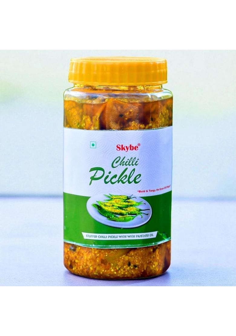 Skybe Green Chilli Pickle 500G – Authentic Heat Mixed With Zesty Tanginess To Deliver A Perfect Gourmet Taste Blend