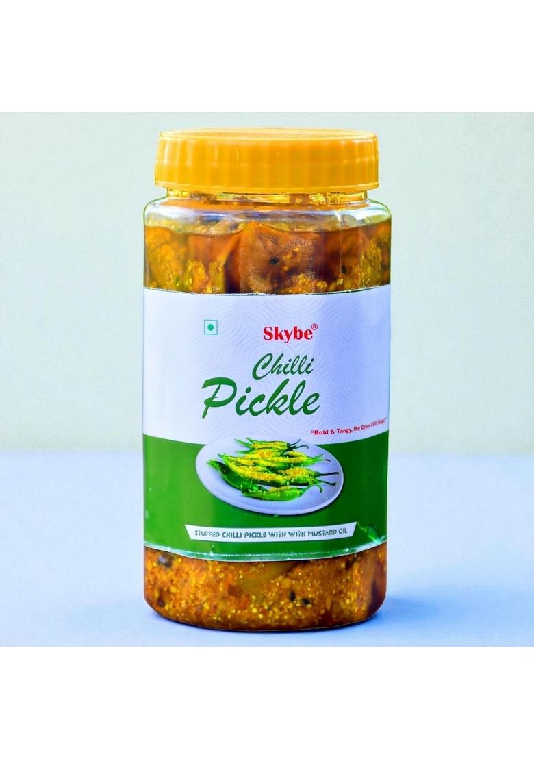 Skybe Green Chilli Pickle 500G – Intense Heat Blended With Tangy Smoothness Giving A Perfect Premium Spice Experience