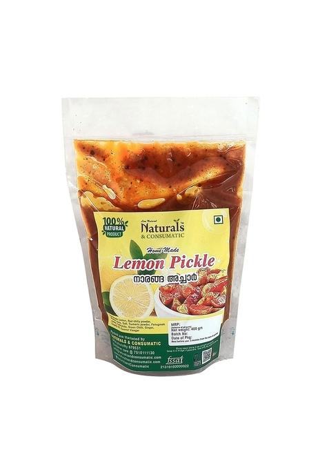 Naturals Consumatic Live Natural Lemon Pickle Kerala Traditional Homemade Nadan Naranga Achaar 400Gm