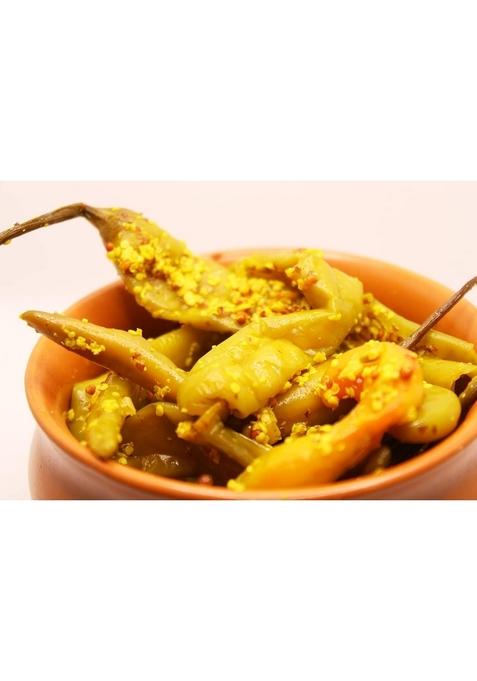 Rajasthani Swaad Hari Rai Mirch Ka Achar Homemade Green Chilli Pickle Without Oil Real Taste Of Rajasthan | Jar 1 Kg