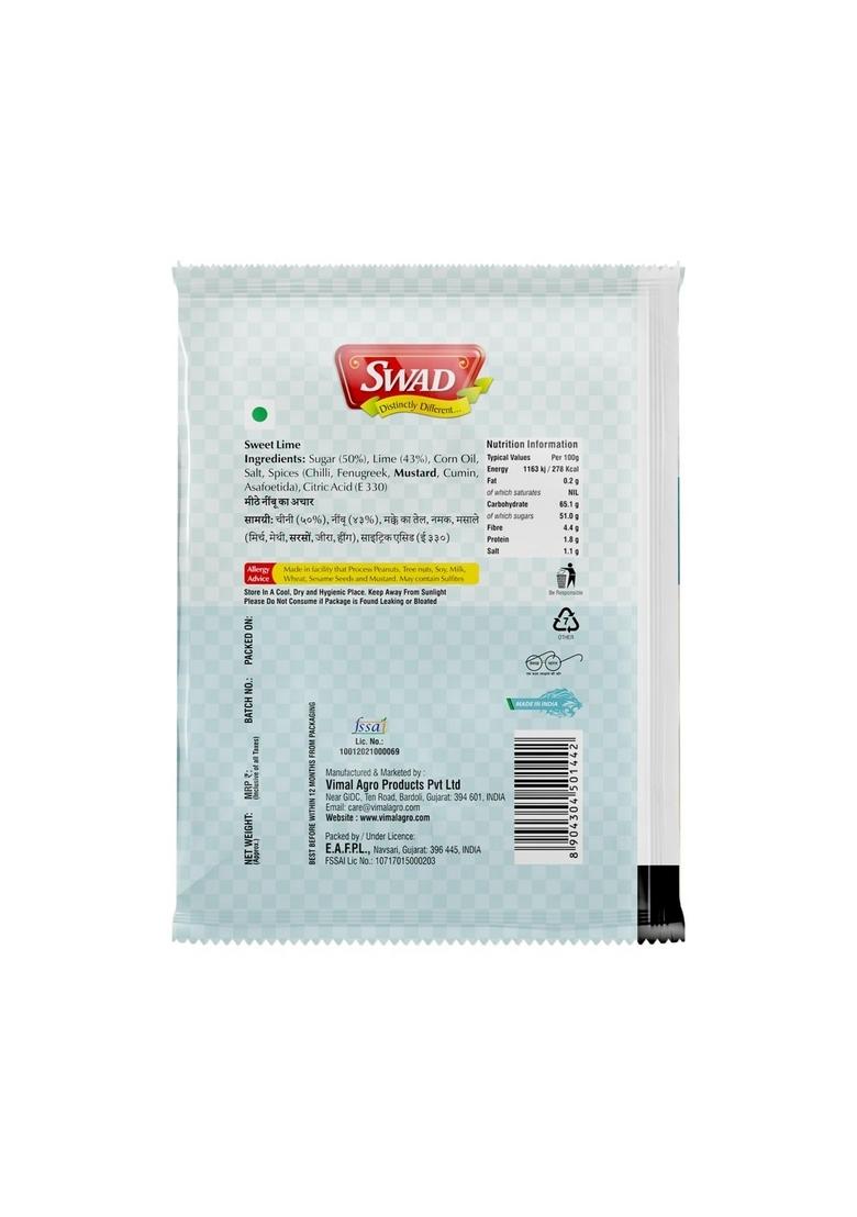 Swad Delicious Traditional Sweet Lime Chutney And Sour Lemon Chatni Khatti Meethi Nimbo Slices 40Gm Pack Of 50