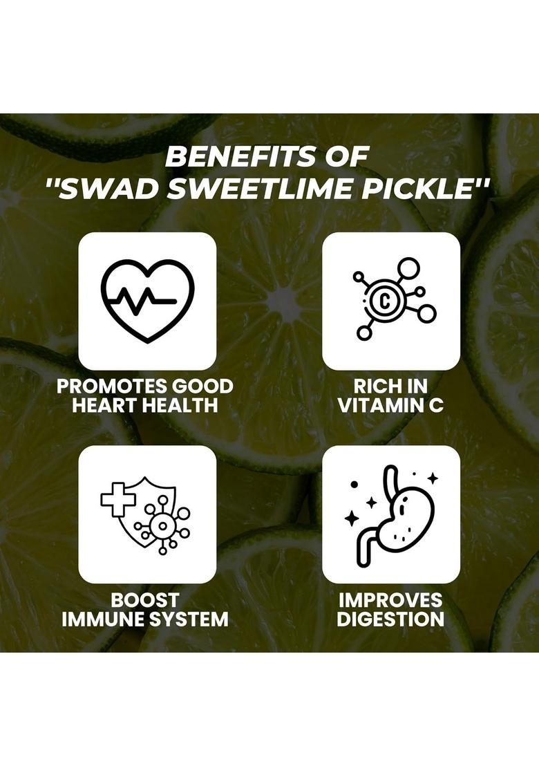 Swad Delicious Traditional Sweet Lime Chutney And Sour Lemon Chatni Khatti Meethi Nimbo Slices 40Gm Pack Of 50