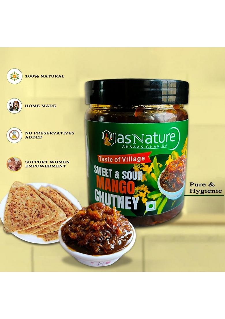 Ojas Nature Sweet And Sour Mango Chutney 700 G | Khatti Meethi Aam Ki Ka Chunda Khatta Meetha Pickle All Natural Homemade No Preservatives