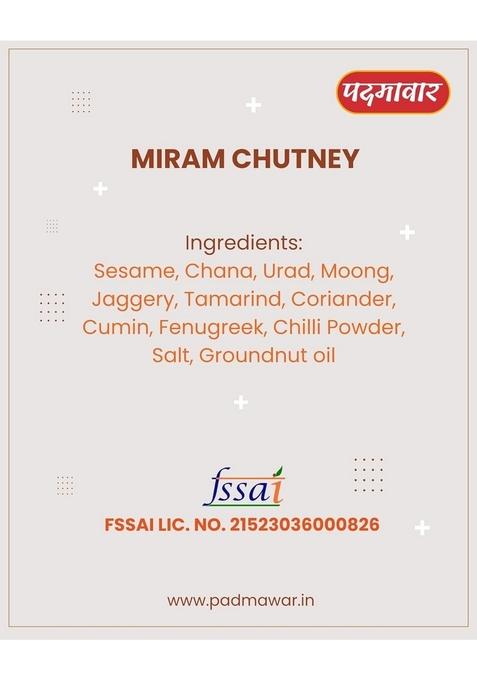 Padmawar Miram Chutney Tangy Nutty Spicy Dry Powdered | Delicious Ready To Eat Rich Ingredients No Preservatives Or Additives 200 Gms