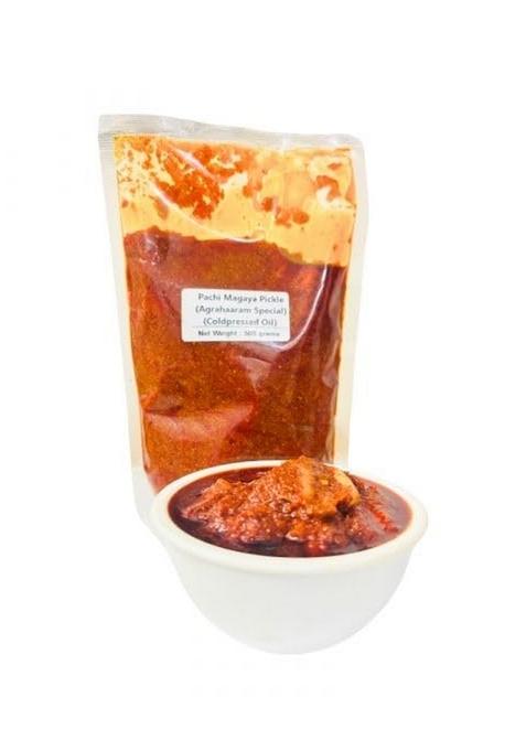 Kalagura Gampa Pachi Magaya Pickle Agrahaaram Special Coldpressed Oil 500 Grams