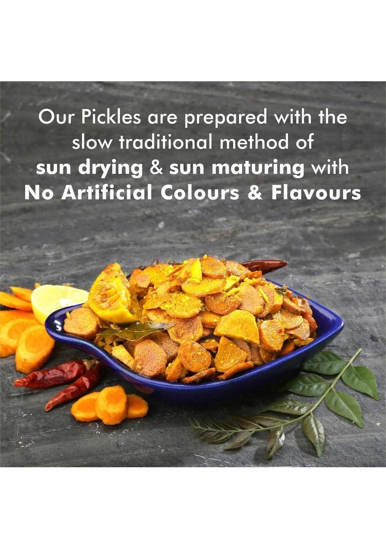 Langha Valley Combo Of Homemade Raw Turmeric Pickle Haldi Ka Achar Handmade In Organic Mustard Oil Preservative Free No Added Colors Or Flavors Sun Dried Matured Glass Jar With Wooden Spoon 180 Grams Pack 2
