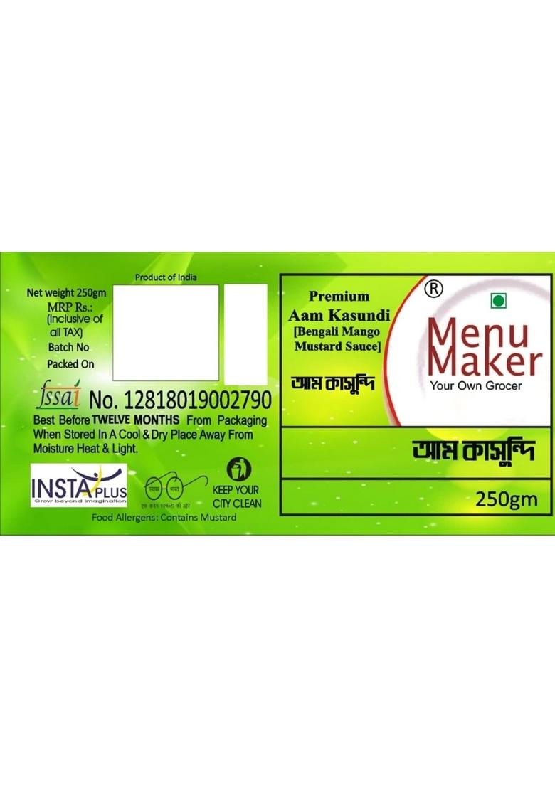Menu Maker Select Premium Aam Kasundi [Mango Mustard Sauce] 250G Pack Of 2
