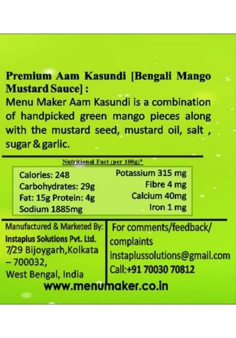 Menu Maker Select Premium Aam Kasundi [Mango Mustard Sauce] 250G Pack Of 2