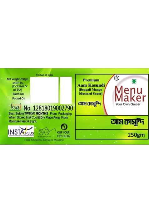 Menu Maker Select Premium Aam Kasundi [Mango Mustard Sauce] 250G Pack Of 2