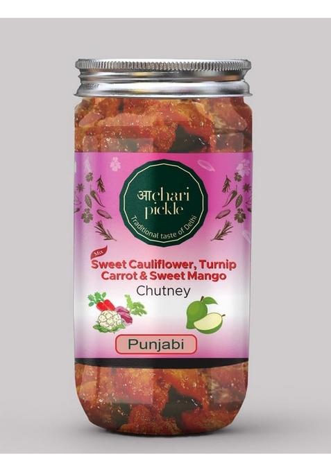 Achari Pickles Sweet Gobhi Gajar Shalgam Mango Chutney Mix Punjabi 400 Gm Ghar Ka Achar