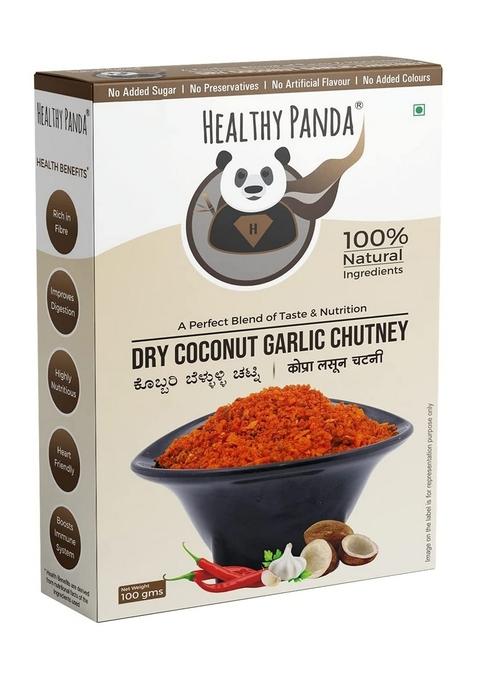 Healthy Panda Dry Coconut Garlic Chutney Powder Khobra Lasun Kobbari Nariyal 300 G