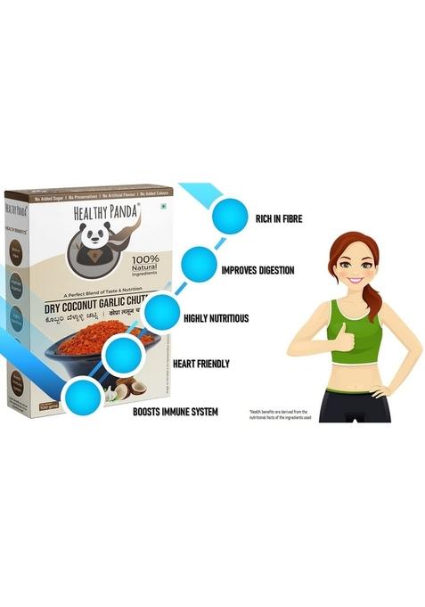 Healthy Panda Dry Coconut Garlic Chutney Powder Khobra Lasun Kobbari Nariyal 300 G