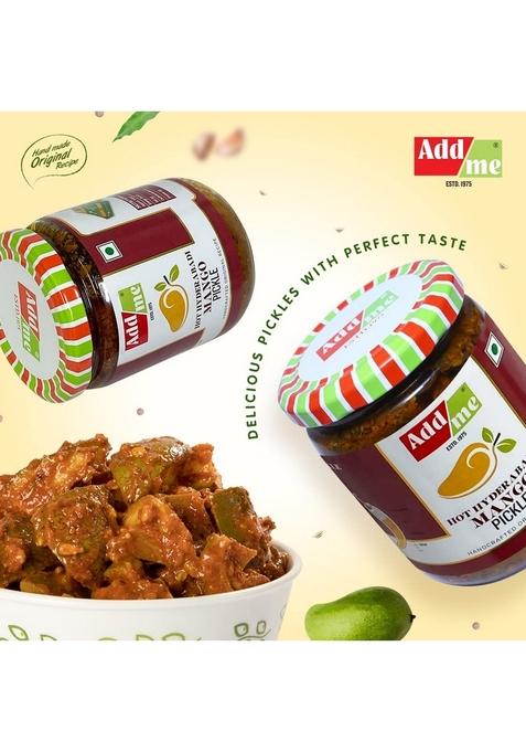 Add Me Home Made Hot Mango Pickle Andhra Pickles With Garlic And Ginger 500Gm South Indian Aam Ka Achar Adrak Lahsun Masala