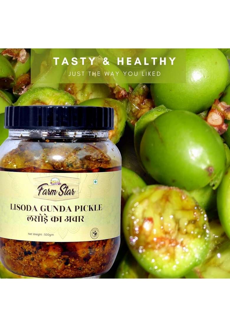 Farm Star Lisoda Gunda Pickle 500Gm 350Gm Jaggery Cubes Free - Indya