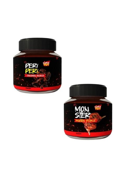 Pickle Fresh Spicy And Traditional Peri Chicken Mutton Combo – Pack Of 2 250G Each | No Preservatives Added
