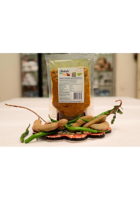 Siaksh Special Fresh Spicy Tamarind Imli And Greenchilli Pickle 100Gm