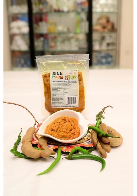 Siaksh Special Fresh Spicy Tamarind Imli And Greenchilli Pickle 100Gm