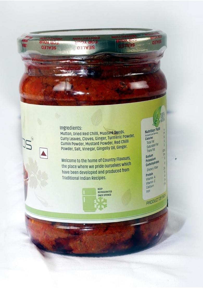 Organikos Kerala Style Mutton Pickle No Artificial Preservatives Flavors And Colors 500G