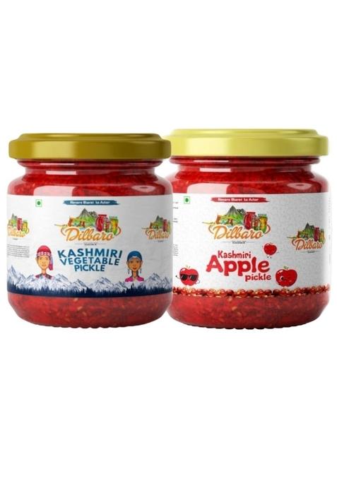 Dilbaro Kashmiri Apple Vegetable Pickle Combo 250G Each Traditional Recipe No Preservatives