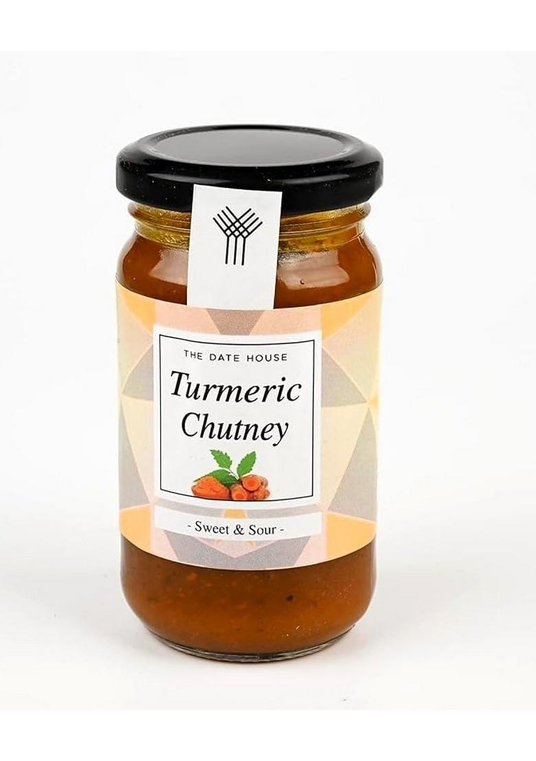 The Date House Turmeric Chutney | Sweet And Sour Haldi Ki Chutney| No Artificial Preservatives Or Flavors 100 Plastic Free Packaging Mouth Watering 225 Gm Pack Of 1