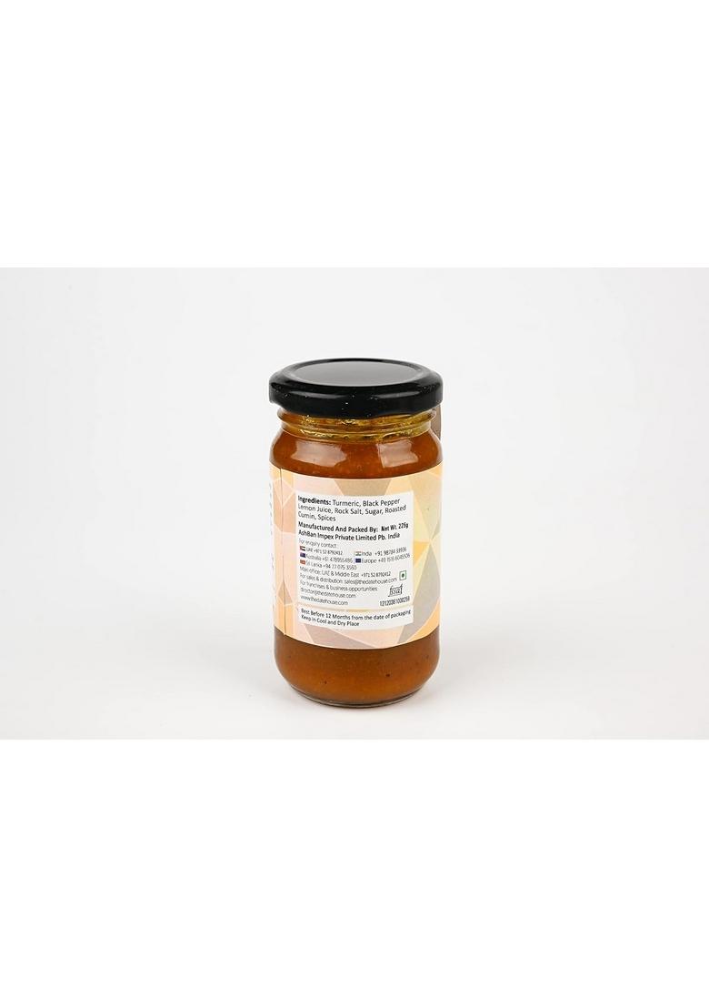 The Date House Turmeric Chutney | Sweet And Sour Haldi Ki Chutney| No Artificial Preservatives Or Flavors 100 Plastic Free Packaging Mouth Watering 225 Gm Pack Of 1