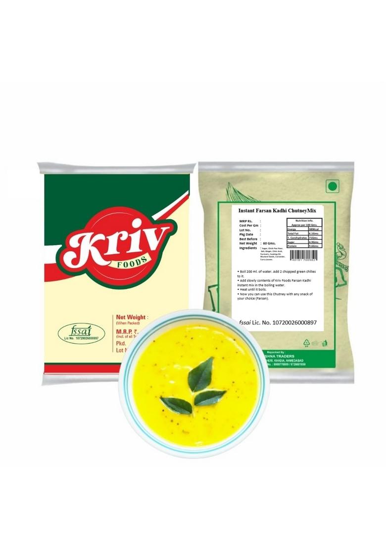 Kriv Foods Instant Farsan Kadhi Chutney Mix 360Gms Pack Of 6 60 Gms Each