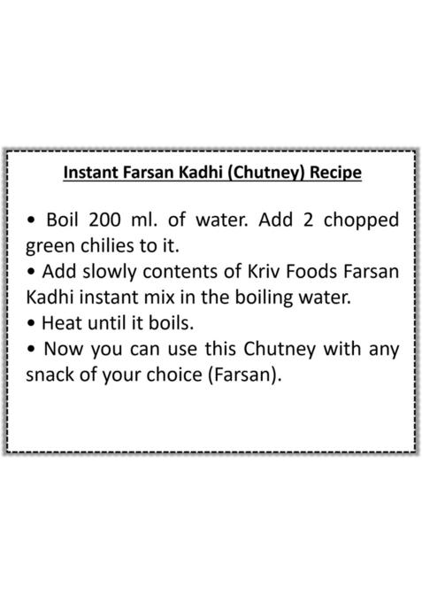 Kriv Foods Instant Farsan Kadhi Chutney Mix 360Gms Pack Of 6 60 Gms Each