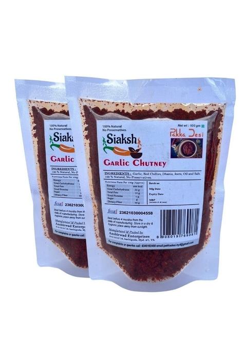 Siaksh Special Healthy Tasty Instant Ready To Use Garlic Chutney Powder With Delicious Taste In Pack Of 3 100Gm