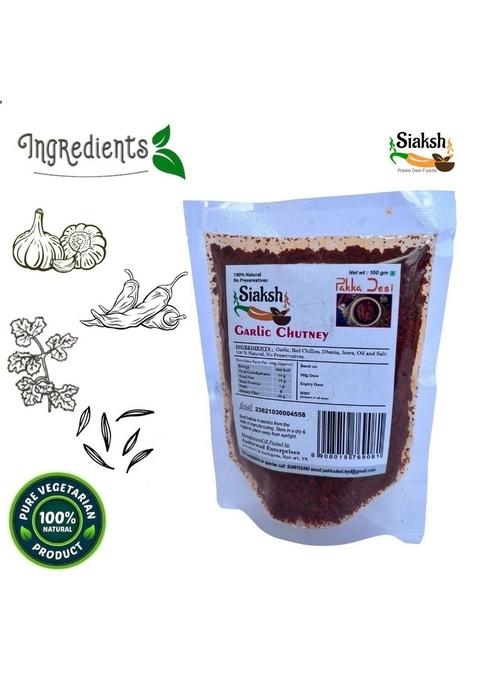 Siaksh Special Healthy Tasty Instant Ready To Use Garlic Chutney Powder With Delicious Taste In Pack Of 3 100Gm