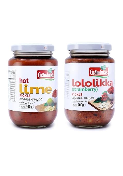 Grandmas Authentic Kerala Style Hot Lime Pickle Lololikka Combo | 400G Bottle Healthy And Tasty