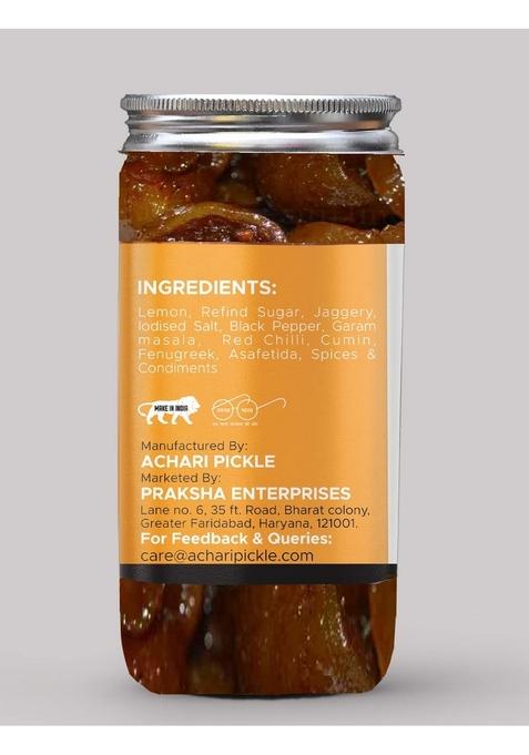 Achari Pickles Sweet Lemon Pickle Khatta Meetha Nimbu And Sour Without Oil Lime Aged Ka Achar 400Gm Homemade Recipe Taste