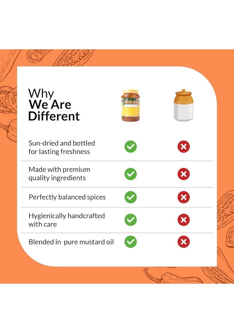 Paras Banarasi Punjabi Mango Pickle 500G | Aam Ka Achaar Made With Pulpy Desi Mangoes Whole Spices Spicy Tadka