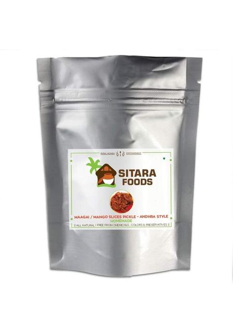 Sitara Foods Maagai Sliced Mango Pickle Aam Achar Andhra Style Home Made 500 Grams Pack