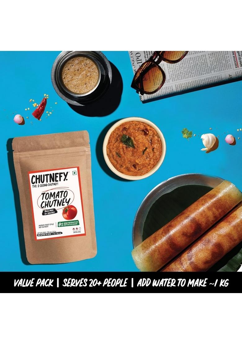 Chutnefy | Tomato Tamatar Chutney 100 Natural Ingredients Pack Of 2 250Gms 20 Servings No Cooking Required Artificial Colours Authentic Madras Style Red