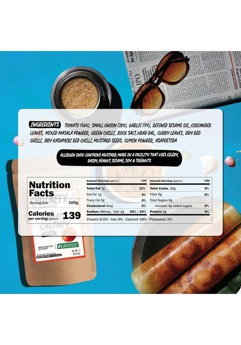 Chutnefy | Tomato Tamatar Chutney 100 Natural Ingredients Pack Of 2 250Gms 20 Servings No Cooking Required Artificial Colours Authentic Madras Style Red