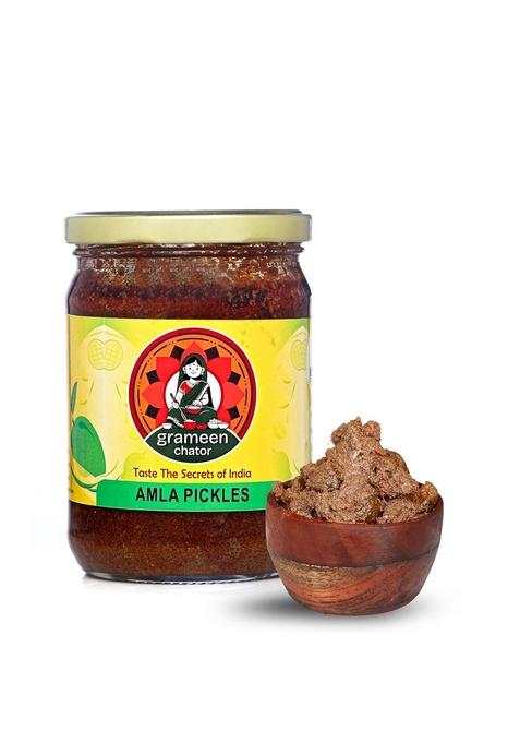Grameen Chator Amla Pickle 500G Pack Of 1 |Homemade Indian Gooseberry Seedless Without Onion Garlic|Preservative Free|Tangy Amle Ka Achar|Natural Spices Mustard Oil