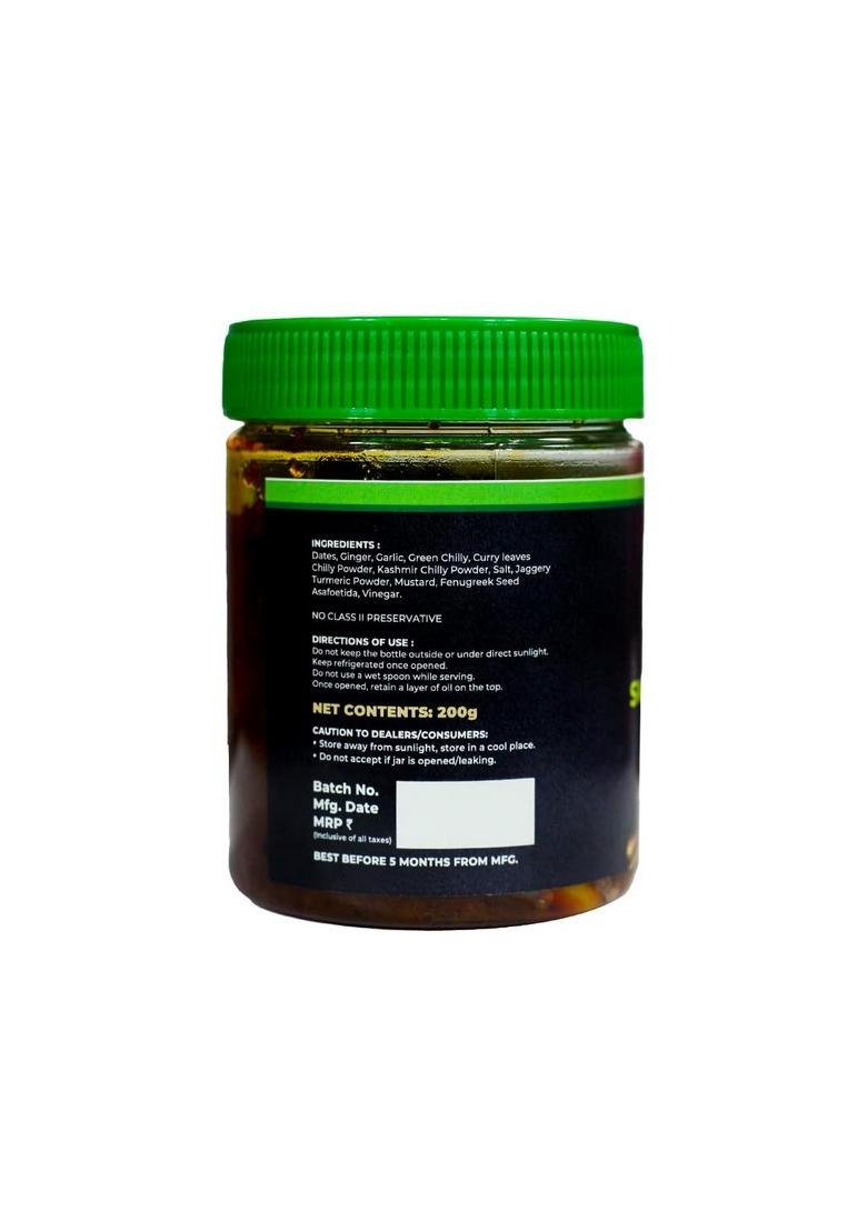Animony Foods Sweet Dates Pickle | Traditional Kerala Style Homemade Recipe No Artificial Preservatives For Biryani Rice Paratha 100 Natural Ingredients 200Gm