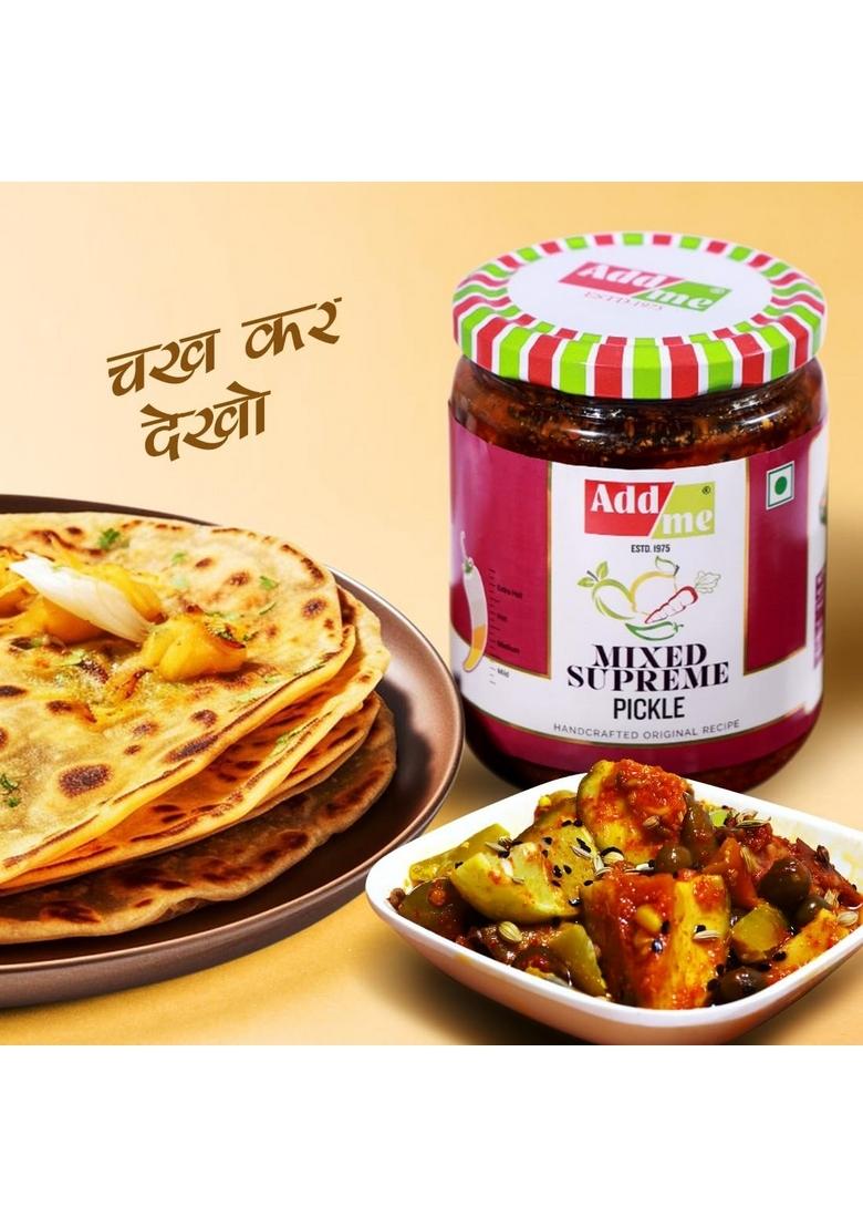 Add Me 4 In 1 Combo Pack Of Rajasthani Pickles Mango Pickle Aam Ka Achar 500Gm Ker Teet 500 Gm Lasoda Gunda Mixed Supreme 2Kg